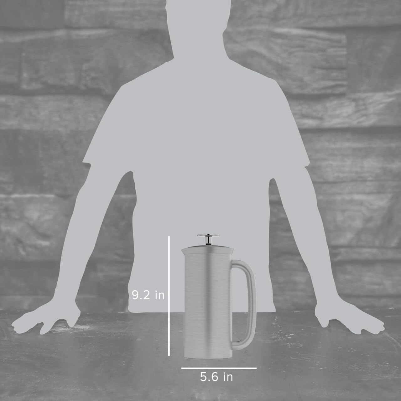 ESPRO French Press P7, acier inoxydable brossé, acier inoxydable, 530 ml