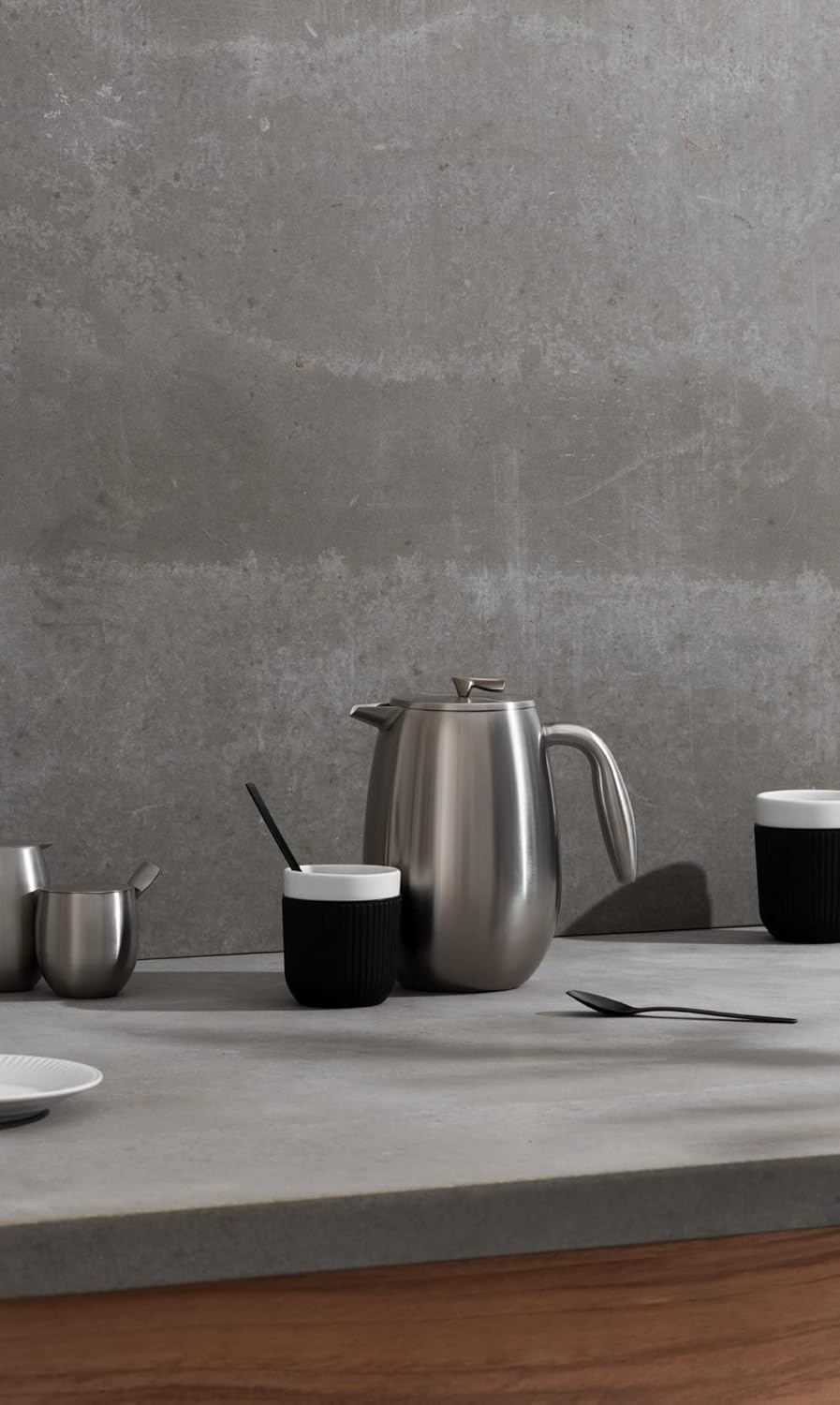 Cafetière à Piston Double Paroi Columbia - 1L / 8 Tasses - Acier Inoxydable Mat - Passe au Lave-Vaisselle 1.0 L (34 oz) Inox Brossé (Mat) Unique
