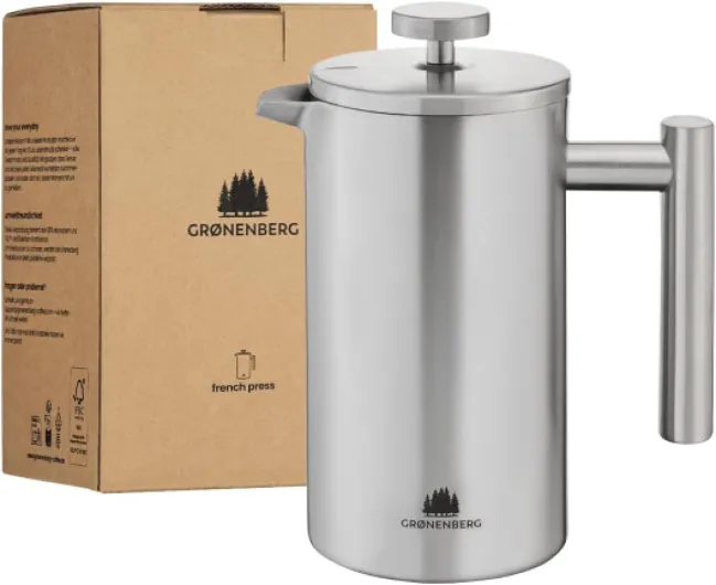 Promo Pack 1 - Cafetière à piston 1l + Moulin à café manuel - French Press avec filtres de rechange