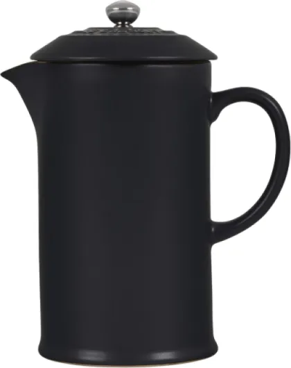 LE CREUSET Cafetière avec Piston en Inox, 1L, Céramique, Noir Mat, 91028200000000