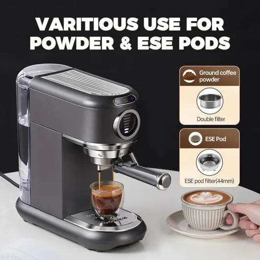 CAFELFFE MK-601F Machine à expresso 4 en 1 avec vapeur et pichet, infusion chaude/froide, machine à café 19 bars compatible avec les dosettes Nes Original/DG/ESE/café moulu pour la maison/le bureau