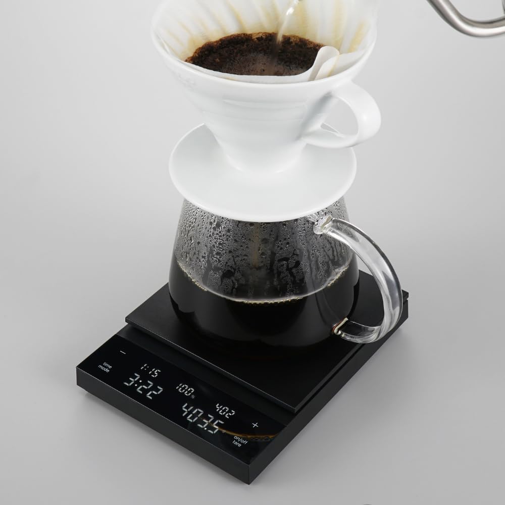 HARIO - Balance à café Polaris Noire, Balance de Pesée, Café, Cadeau, CST-2000-B