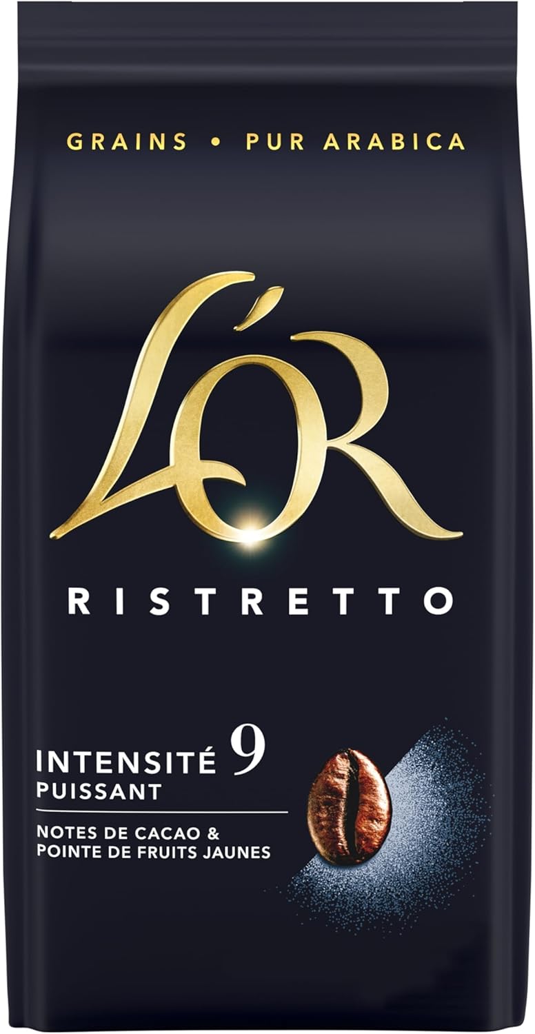 L'OR, 3Kg Café en Grains Ristretto, 100% Arabica, Intensité 9, 6x500g L'Or Ristretto Intensité 9 500 g (Lot de 6)