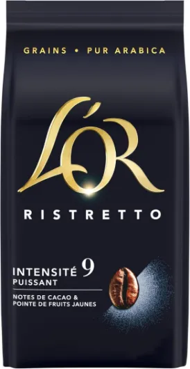 L'OR, 3Kg Café en Grains Ristretto, 100% Arabica, Intensité 9, 6x500g L'Or Ristretto Intensité 9 500 g (Lot de 6)