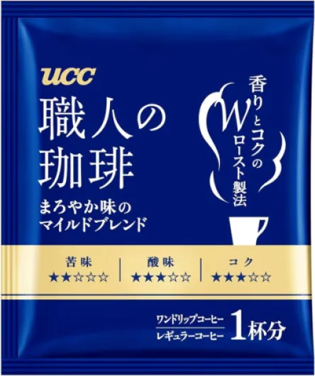 UCC Japan Craftsman's Coffee, Café en Poudre en Filtre Jetable à Emporter, Mélange Mild Brésil Vietnam, 16 Sachets