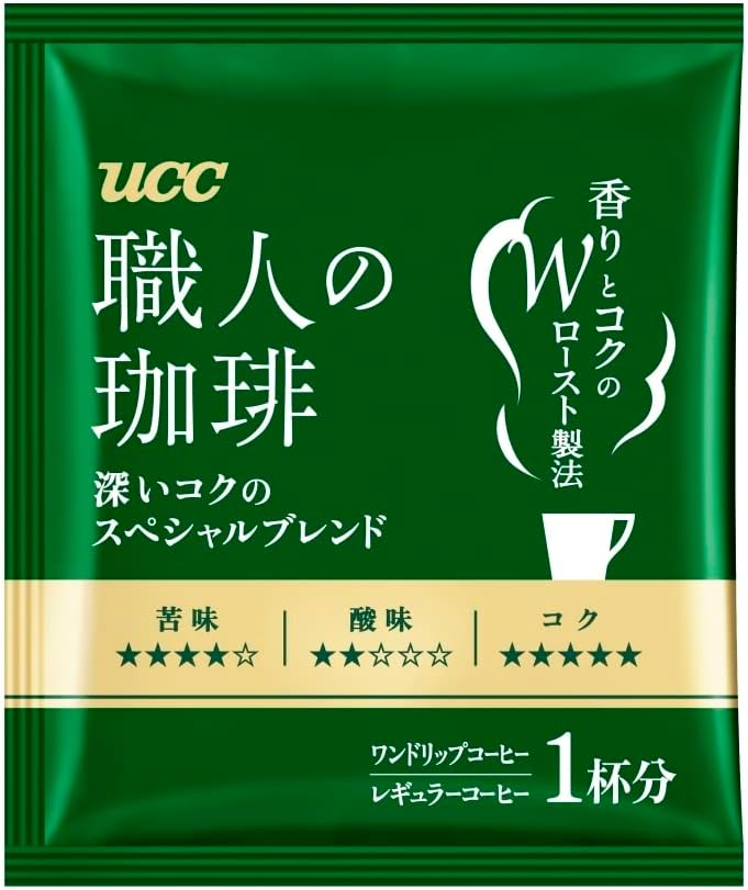 UCC Japan Craftsman's Coffee, Café en Poudre en Filtre Jetable à Emporter, Mélange Spécial Vietnam Honduras, 16 Sachets
