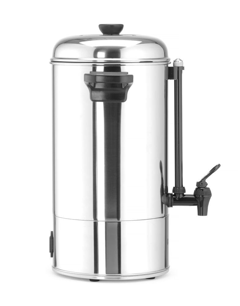 Percolateur à café, paroi simple, bac à filtre intégré, robinet non drip, pour café moulu grossièrement, pas de filtre en papier nécessaire, 6L, 230V, 1500W, 340x227x(H)468mm, inox 18/0