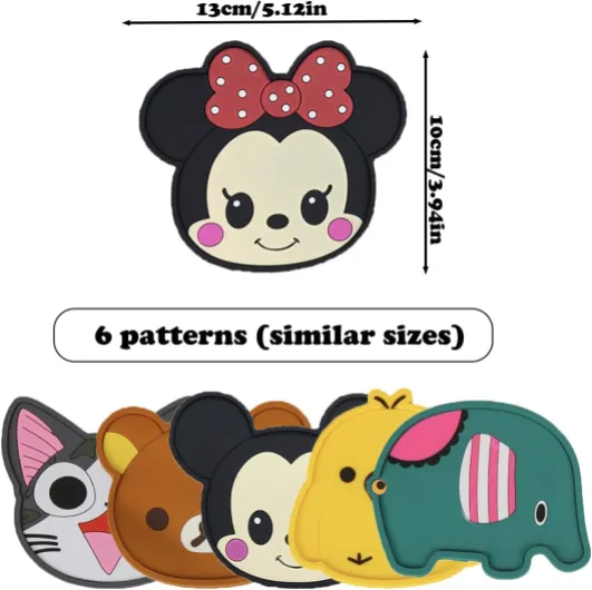 6 pièces sous-Verres en Silicone, Mignons sous-Verres en Silicone, sous-Verres Décoratifs en Verre, pour Tasses à thé, Tasses à café, Tasses à Boissons (Silicone)