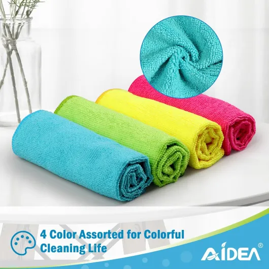 AIDEA Lot de 100 Chiffon Microfibre, Microfibre Menage Voiture Torchons Lavette Plus Doux, Plus Absorbants, Non Pelucheux, pour Maison, Cuisine, Voiture,30 x 30cm Pack Of 100 100