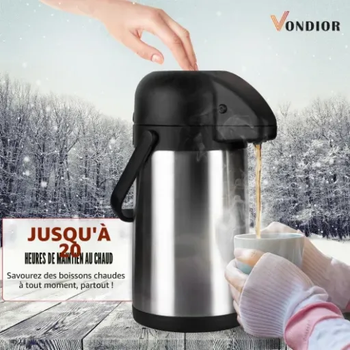 Test Vondior Carafe à café thermique 1,9 L : la grosse thermos qui fait le job pour les cafés en série