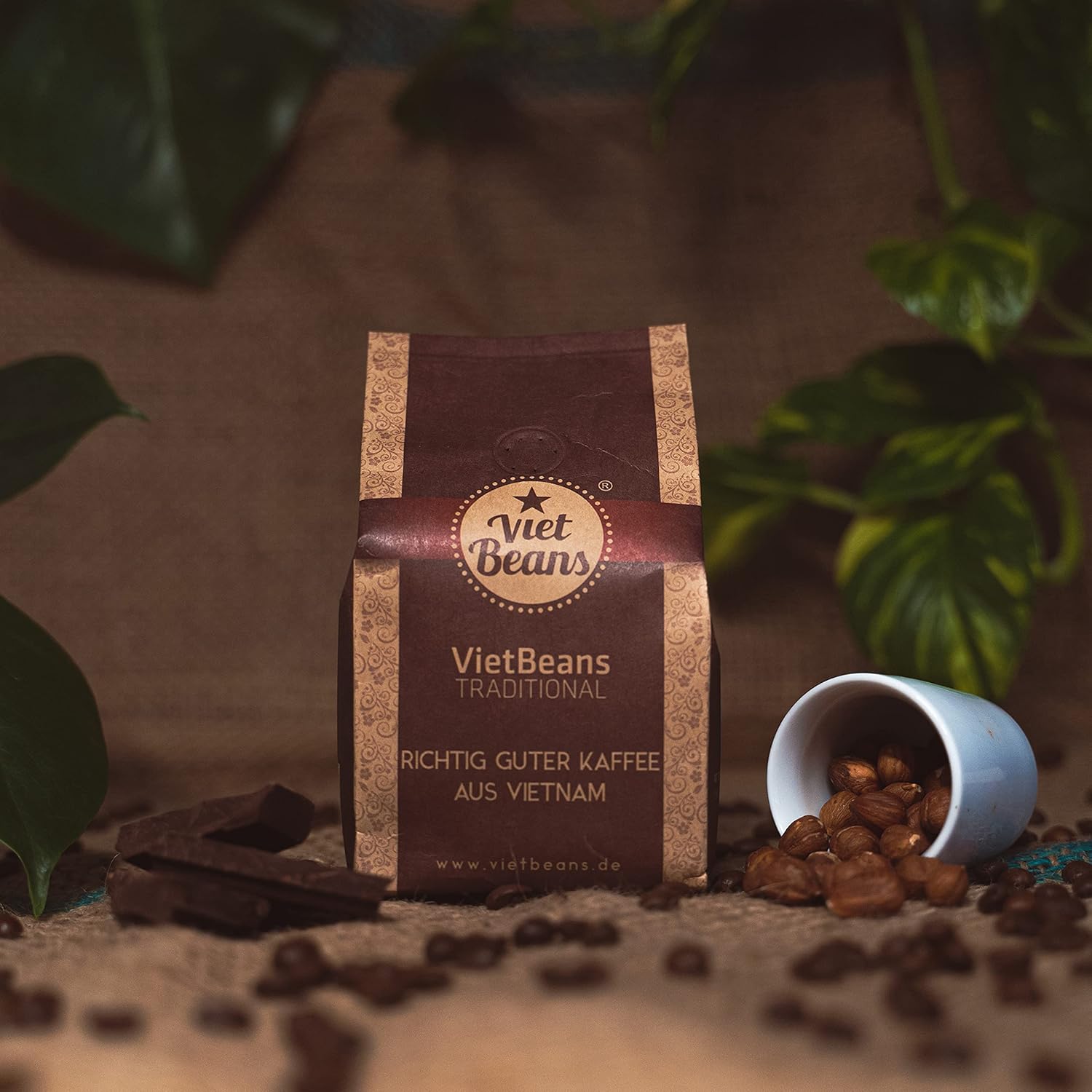 VietBeans Traditional - Café Vietnamien de Haute Qualité - Moulu Torréfié - Vietnam - 250g (Lot de 2) 250 g (Lot de 2)