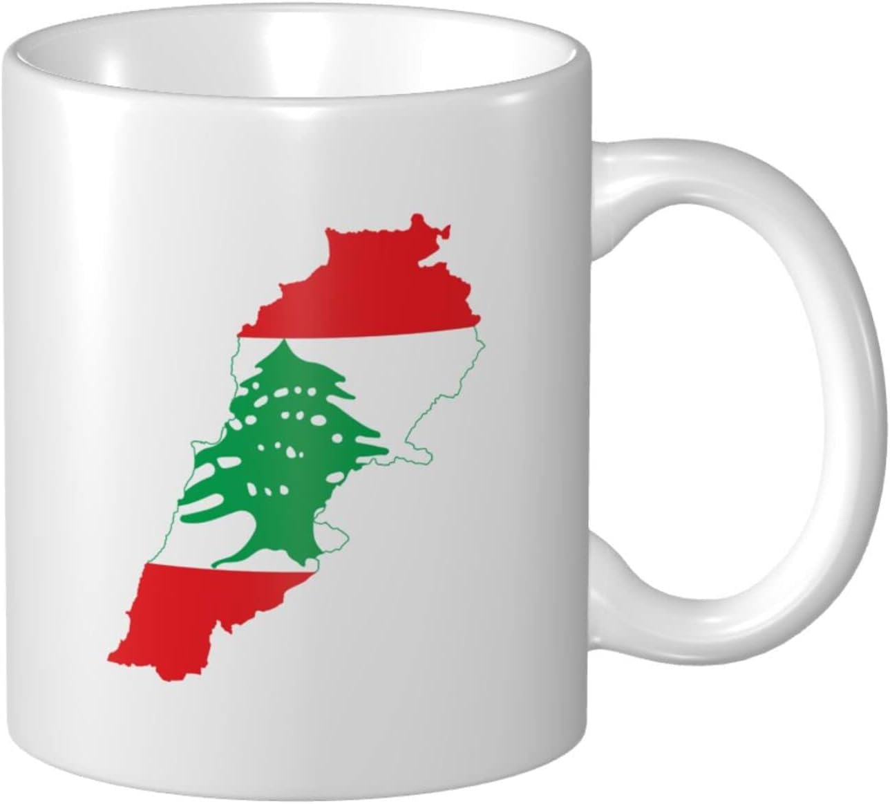 Tasse En Céramique 330Ml Carte Du Drapeau Du Liban Tasses À Café Original Tasse À Café Individualité Tasse Couple Pour Meilleure Amie, Cadeau, Collègue