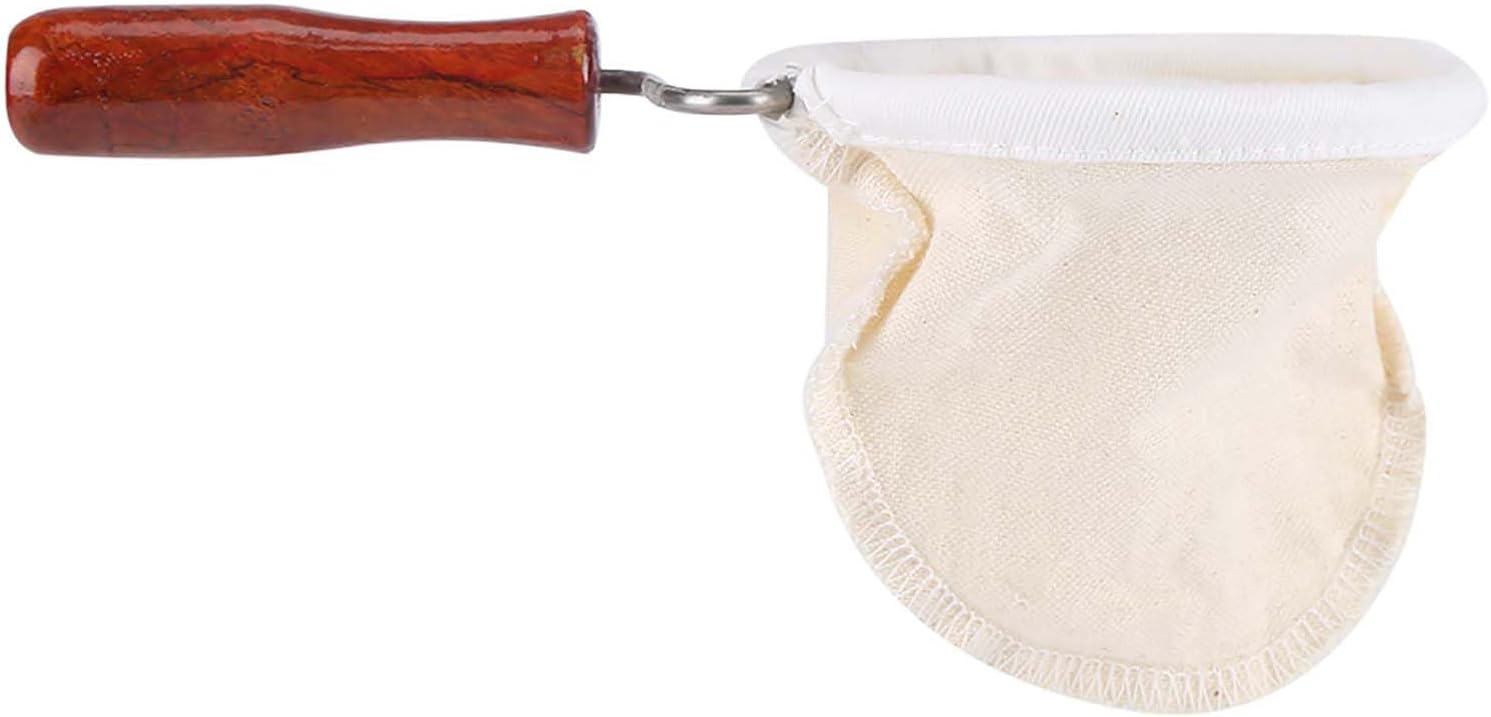 Filtre à café Réutilisable, Sac Filtrant en Tissu de Flanelle, Passoire à thé, Goutteur de café Lavable avec Poignée en Bois pour la Maison, le (Petit 70 X 55 X 45 cm / 27,6 X Petit 70 X 55 X 45 cm / 27,6 X 21,7 X 17,7 pouces