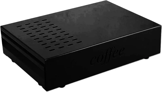 Boîte à Café de Tiroir Récipient de Marc de Café en Acier Inoxydable Heurtoir à Café à Expresso avec Tiroir (Nero)