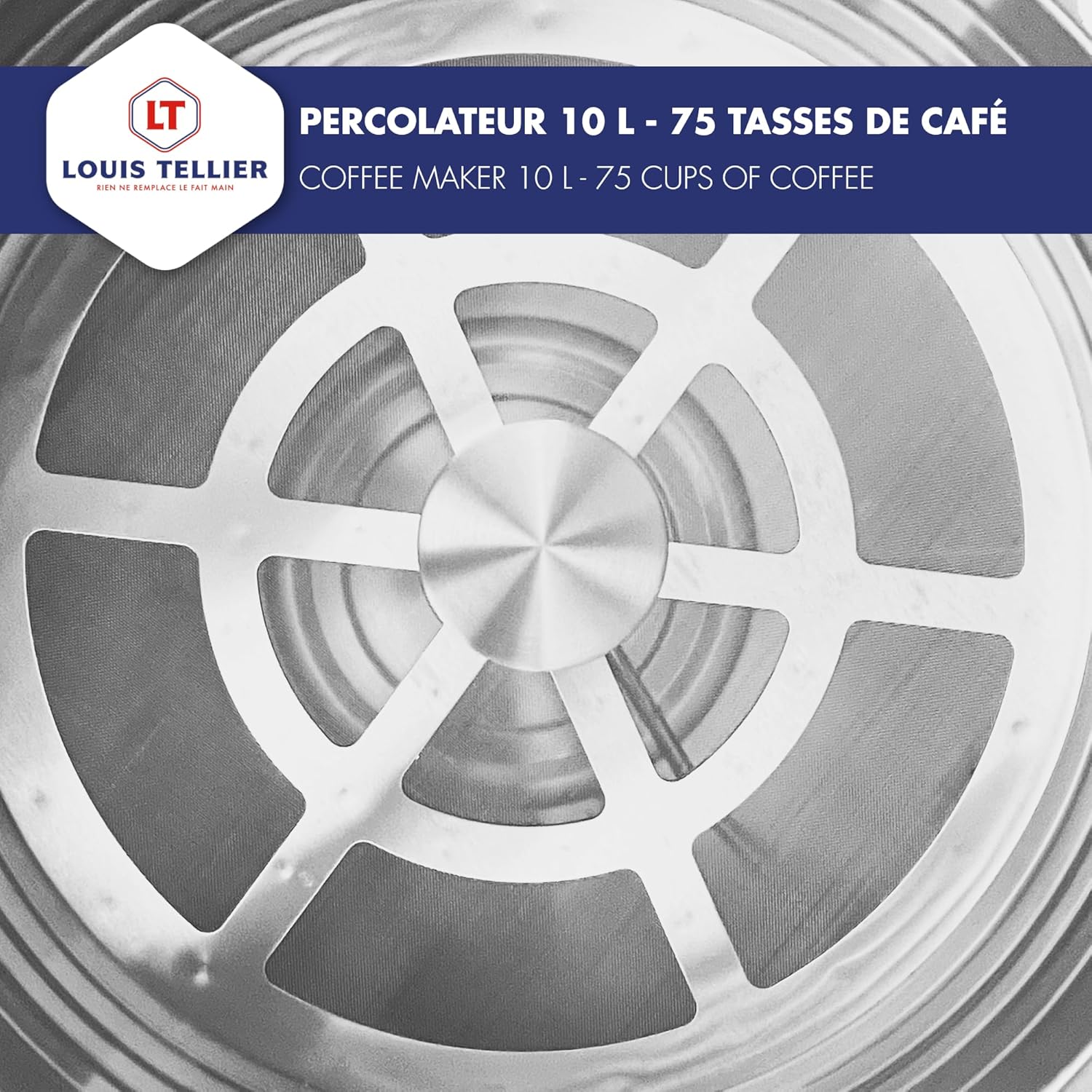 Percolateur à café professionnel - Capacité 10 L - 75 tasses - INOX - Filtre en inox - Robinet anti-gouttes
