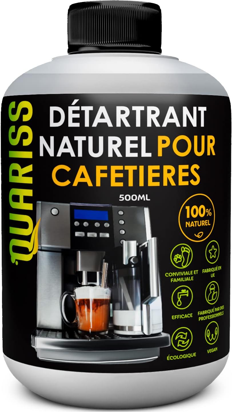 QUARISS Detartrant machine a cafe 100% naturel- Machines à café espresso entièrement automatiques, compatibles avec les machines de tous les fabricants (500 ml) 1 x 500 ml