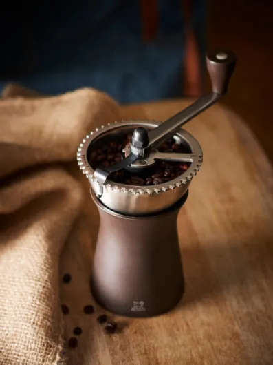 Kronos Moulin à café manuel, Mouture réglable, Taille 19 cm, Matière : Inox/PBT, 35853, Noir