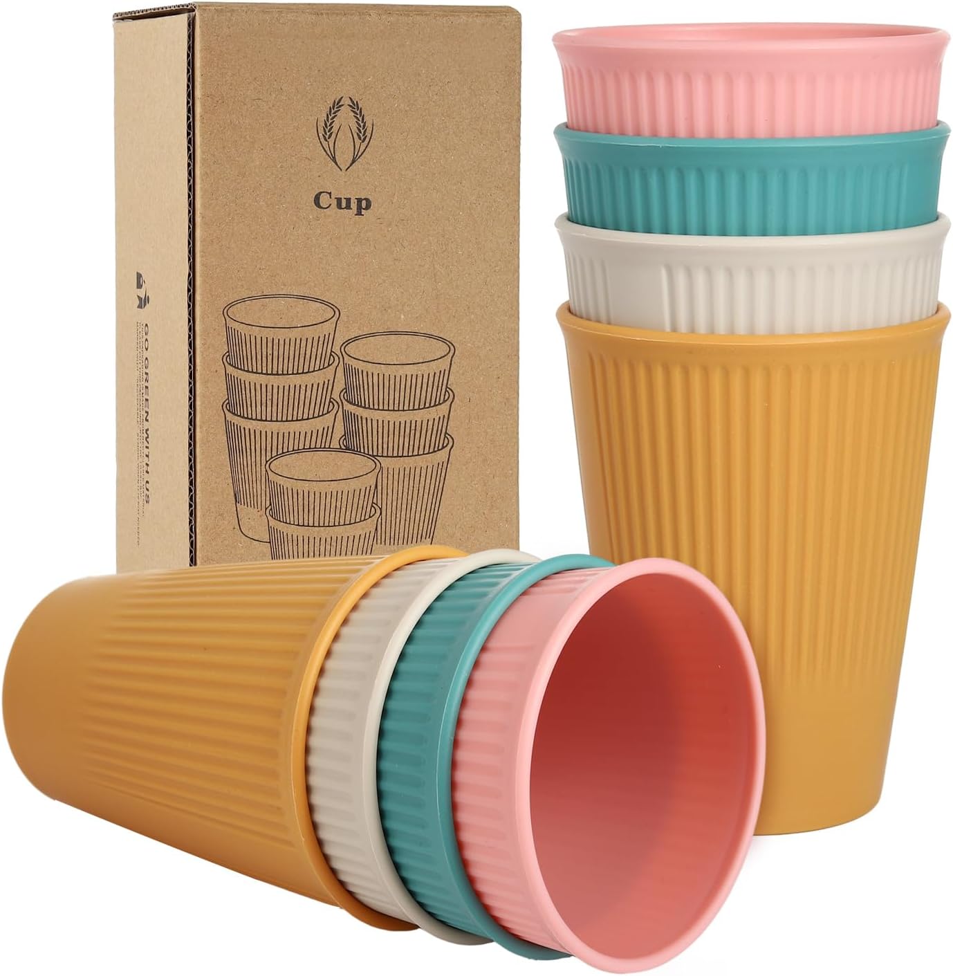 Yongheng Gobelets en Plastique Réutilisables 8 pièces, Incassable et réutilisable Tasses à café de voyage légères Tasses à expresso faciles à transporter et à nettoyer Allant au micro-ondes