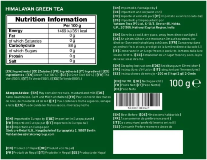 , Thé Vert En Vrac (100g/ 50 Tasses) Thé Vert Naturel, Feuilles Mobiles - Récolte Fraiche - Pochette Zippée Refermable - Infuser Chaud, Thé Glacé Ou Thé Kombucha Green Tea 100 g (Lot de 1)