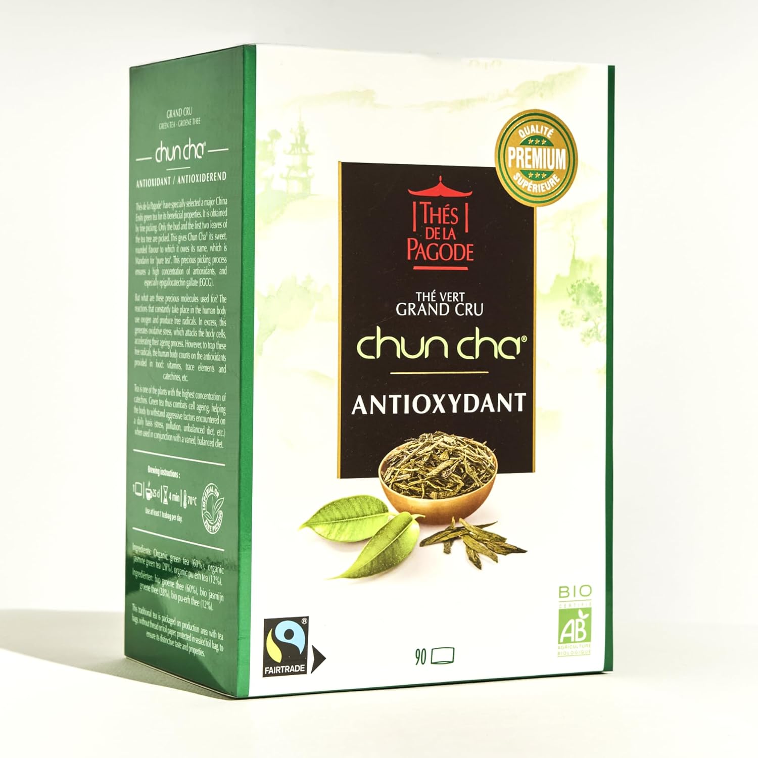 Thé chun cha équitable - Thé vert grand cru - 90 infusettes