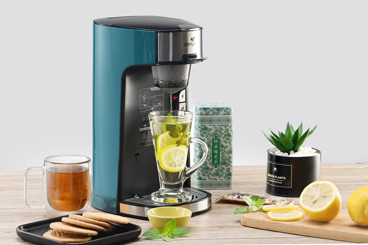 Machine à thé Tea Time, théière électrique compatible thé vrac ou sachet, avec infuseur amovible 1415 W, SYBF-CM013V Vert