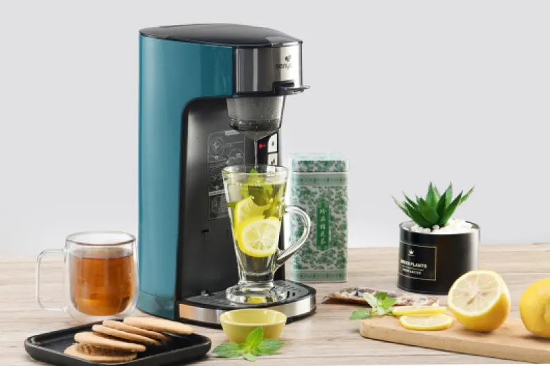 Machine à thé Tea Time, théière électrique compatible thé vrac ou sachet, avec infuseur amovible 1415 W, SYBF-CM013V Vert