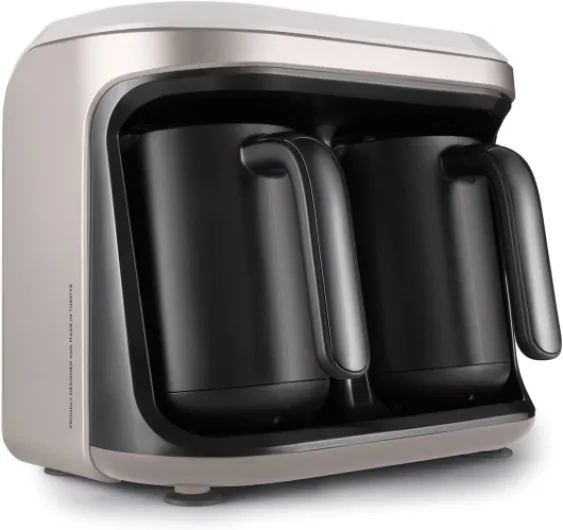 Hatır Hüps Duet Cafetière turque beige 1400 W Machine à café automatique Cafetière turque Cafetière simple Café traditionnel